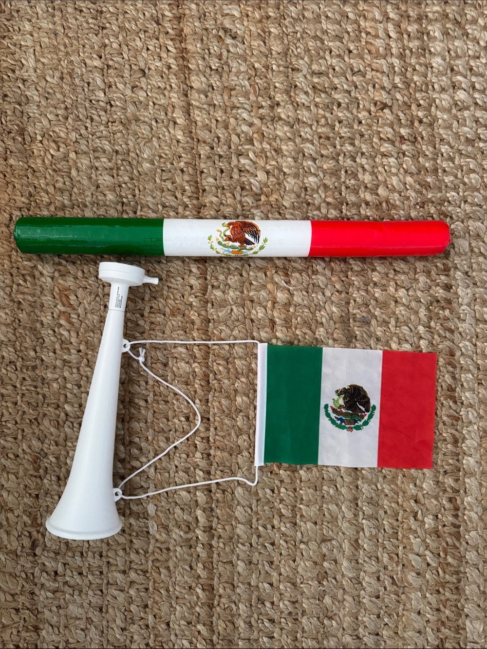 Mexico soccer Flag Horn and light up party kit Mexico Mini Flag